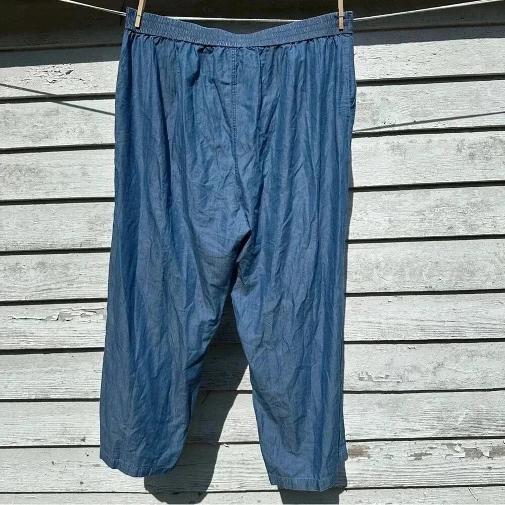 MICHAEL Michael Kors Blue Gaucho Pants Lightweight denim, casual plus size3X - Picture 5 of 11
